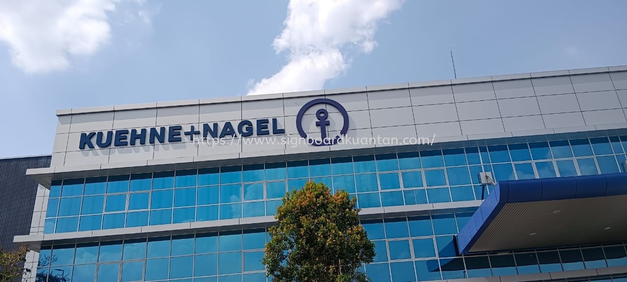 KUEHNE+NAGEL ALUMINIUM BIG 3D BOX UP LETTERING SIGNAGE AT PENOR KUANTAN PAHANG MALAYSIA