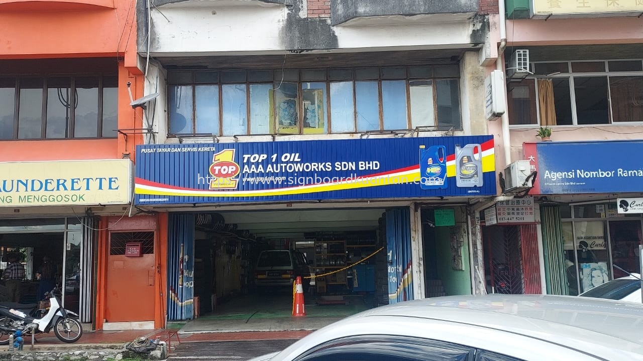 TOP 1OIL AAA AUTOWORKS SDN BHD ALUMINIUM PANEL 3D BOX UP LETTERING WITHOUT LED AT KUANTAN PAHANG