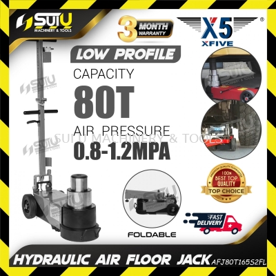[FOLDABLE] X5 / XFIVE AFJ80T165S2FL 80T / 80Ton / 80 Ton Low Profile Hydraulic Air Floor Jack