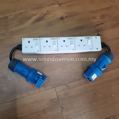 Mennekes 16a3p male and female connector with MK 4 gang switch socket 