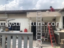 Progress Before and After Done: 1)To Demolish All Old Awning 2)To Washing, Repair Plaster Cement the Hole Wall and Waterproofing 3)To Fabrication, Supply and Install New Pergola Acp Awning Paint - Klang Aluminum Composite Panel