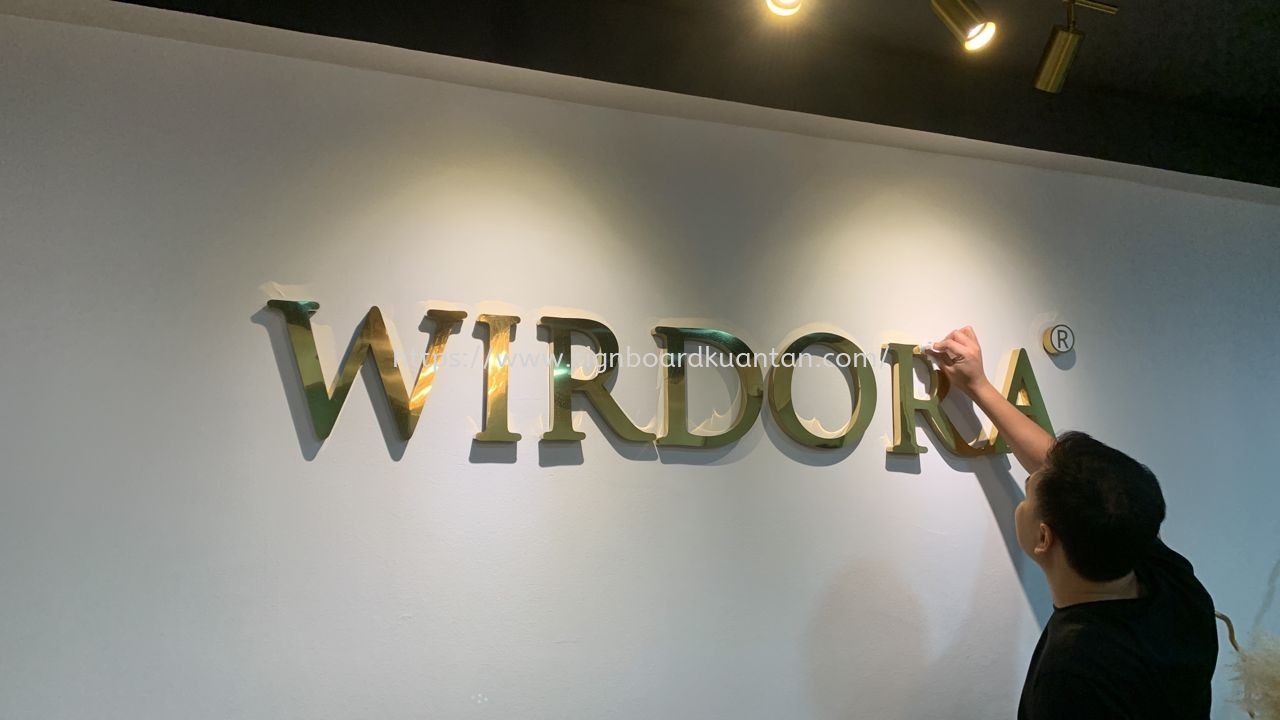 WIRDORA INDOOR 3D BOX UP STAINLESS STEEL LETTERING WITHOUT LED AT IPOH PERAK MALAYSIA