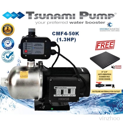 Tsunami CMF4-50K Home Booster Pressure Water Pump (Stainless Steel, 1.3HP)