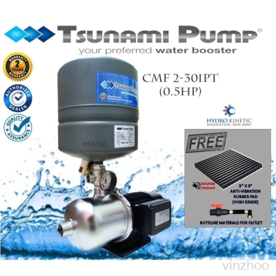 Tsunami CMF2-30IPT Home Booster Pressure Water Pump (Stainless Steel, 0.5HP)