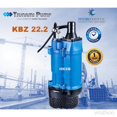 Tsunami KBZ 22.2 (3.0HP) submersible dewatering pump with rigid cast iron body