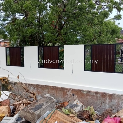 Mild Steel Fencing With Aluminium Panels and Expanded Metal Mesh Design