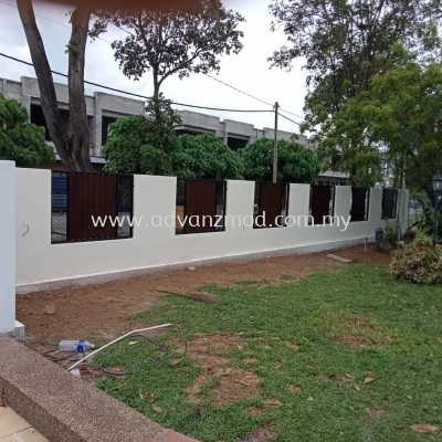 Mild Steel Fencing With Aluminium Panels and Expanded Metal Mesh Design