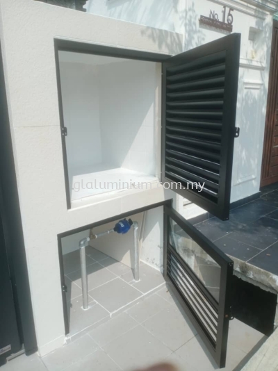 aluminium Louvres swing door @Jalan Mitchu Heights 1, Taman Mitchu Heights, Batu 14 Hulu Langat 