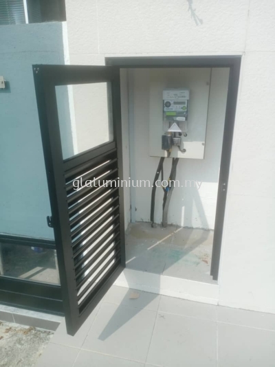 aluminium Louvres swing door @Jalan Mitchu Heights 1, Taman Mitchu Heights, Batu 14 Hulu Langat 