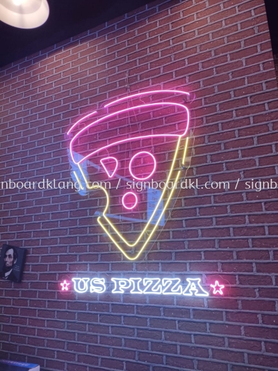 Us Pizza Indoor LED Neon Bar Signage At Johor