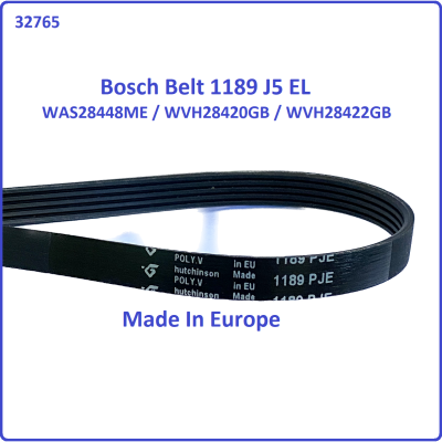 Code: 32765 Bosch WAS28448ME / WVH28420GB / WVH28422GB Belt 1189 J5 EL for washing machine use