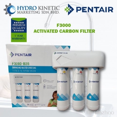 PENTAIR US F3000 Activated Carbon 0.5 Micron Direct Drinking Water Filter NSF Certified 3-Stage Filt