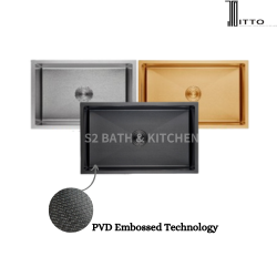 ITTO PVD Embossed Nano Single Bowl Sink IT-PVEB Series ( Black , Grey , Gold )