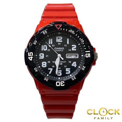 Casio Analog Black Dial Red Resin Band Men Watch MRW-200HC-4B