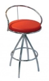 High Bar Stool with backrest and chrome base AIM772C Bar Stool Bar Stools / Bar Tables