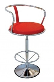 High Bar Stool with backrest and chrome round base AIM770C