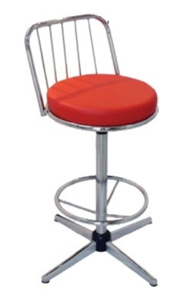 High Bar Stool with backrest and round ring AIM776C