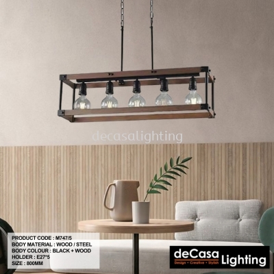 RUSTIC WOOD PENDANT LIGHT (M747)