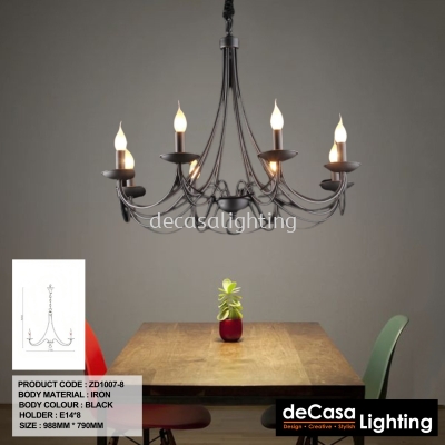 CANDLE STYLE CHANDELIER LIGHT (1007-8)