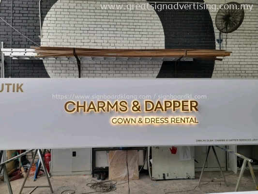 Charms & Dapper Stainless Steel Box Up LED Backlit Lettering Signboard At Damansara Perdana Selangor