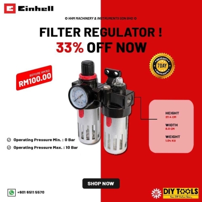 EINHELL 3/8" Filter Regulator Lubricator