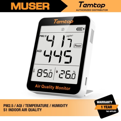 S1 Indoor Air Quality Monitor PM2.5 AQI Temperature Humidity | Temtop by Muser