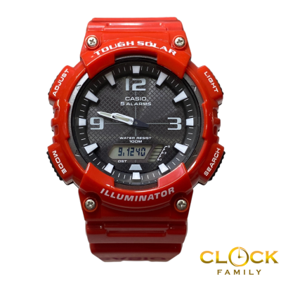 Casio Tough Solar Analog Digital Red Resin Band Men Watch AQ-S810WC-4A