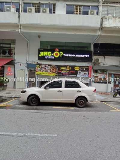 Jing -O Mookata Aluminium Trim Base With 3D LED Frontlit Lettering Signboard At Kuala Lumpur 