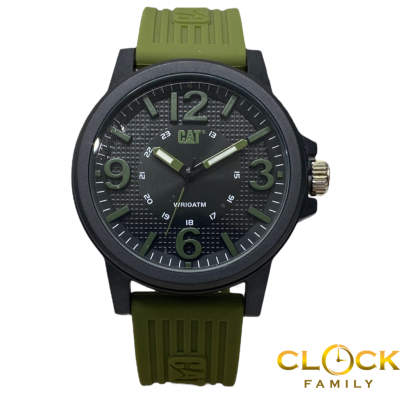 Caterpillar Groovy Black Green Analog Silicon Strap Men Watch LF.111.23.133