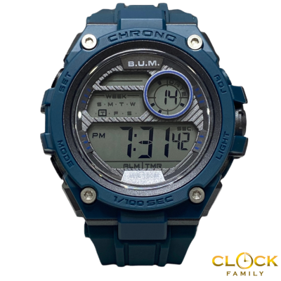 B.U.M Sport Digital Blue Pu Strap Men Watch BUBM0035A