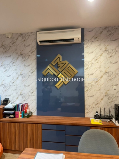 Signboard 3D Stainless Steel # 3D Box Up Stainless Steel Signage # Indoor Reception Counter Signage # Stainless Steel Signage