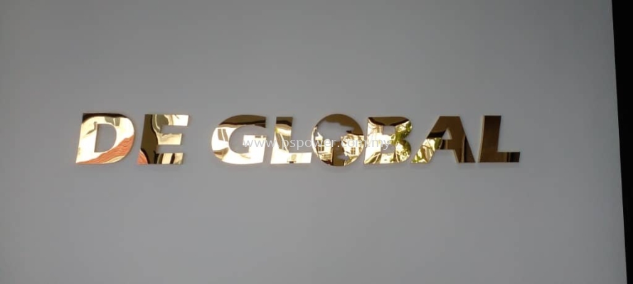 Gold mirror stainless steel 3D lettering signage