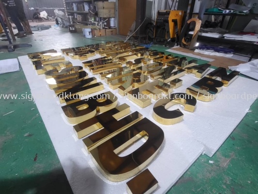 Stainless Steel Gold Mirror Box Up Lettering 