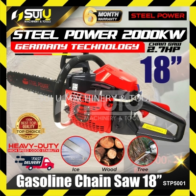 STEEL POWER STP5001 18" Gasoline Chainsaw with 18" Guide Bar & Chain