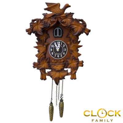 Kairos Brown Wooden Case Automatic Night Shut Off Sensor Cuckoo Clock KW9501-1