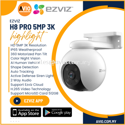 Ezviz 5MP 5 Megapixel Wifi Wi-Fi Wireless Outdoor Weatherproof PT CCTV Camera Motion Detect Auto Tracking H8 Pro 5MP