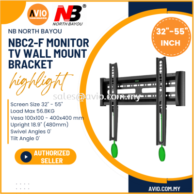 NB North Bayou Original NBC2-F 32"-55" 32 35 40 43 50 55 Inch TV Monitor Wall Mount Bracket Load Max 56.8kg NBC2-F