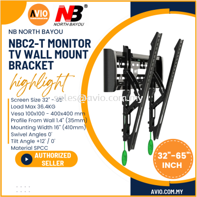 NB North Bayou Original NBC2-T 26-65 26 28 32 35 40 43 50 55 60 65 Inch TV Monitor Wall Mount Bracket NBC2-T C2T C2-T