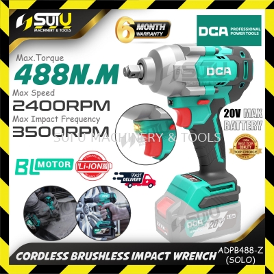 DCA ADPB488 / ADPB488Z 20V 488NM 1/2" Brushless Cordless Impact Wrench 2400RPM (SOLO - No Battery & Charger)