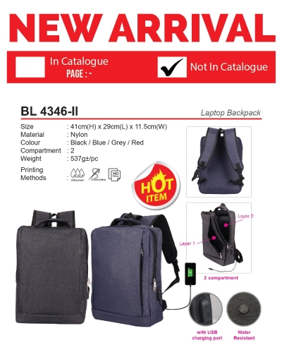 BL 4346-II Laptop Backpack