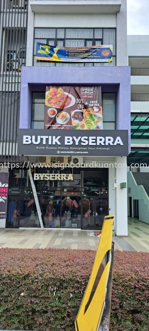 BUTIK BYSERRA OUTDOOR 3D LED FRONTLIT SIGNBOARD SIGNAGE AT JERANTUT TOWN, KUALA TEMBELING, PULAU TAWAR, KUALA TAHAN, ULU CHEKA JERANTUT PAHANG MALAYSIA