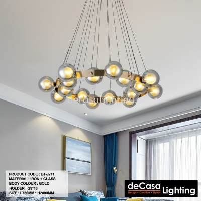 NORDIC RING GLASSBALL PENDANT LIGHT (B1-8211)