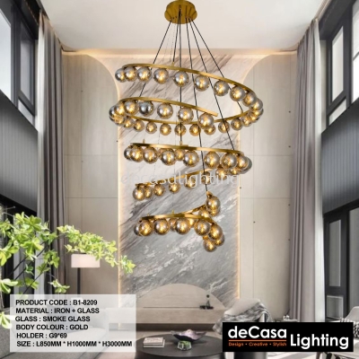 HIGH CEILING GLASSBALL PENDANT LIGHT (B1-8209)