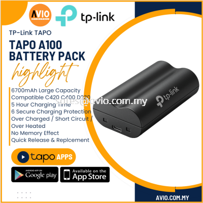 TP-Link Tplink Battery Pack Extends Usage Time to 180 Days for Tapo Battery Powered Cameras and Video Doorbell Tapo A100