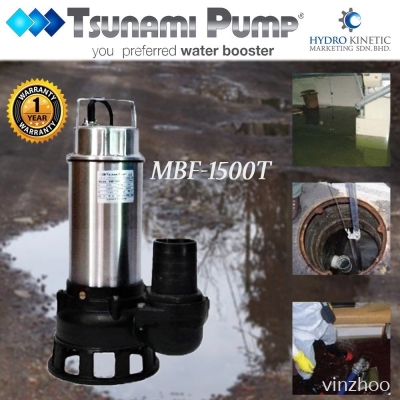 Tsunami MBF1500T Sewage Submensible Pump  1.5kW 2hp 415V