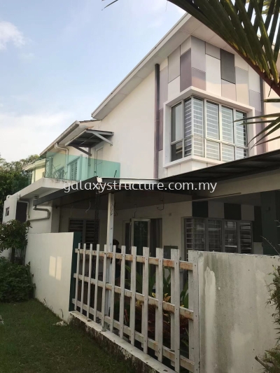 First progress done:1)To extend existing pergola awning paint with Aluminum ceiling panel 2)To relocated wiring job lighting point,fan point and install new down light and new fan - Shah Alam 