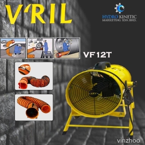 V'RIL VF12T 520W 12" Portable Ventilator & Blower Fan With Stand