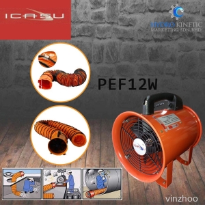 Icasu PEF12W 520W (12") Portable Ventilation Fan Blower (with hose)