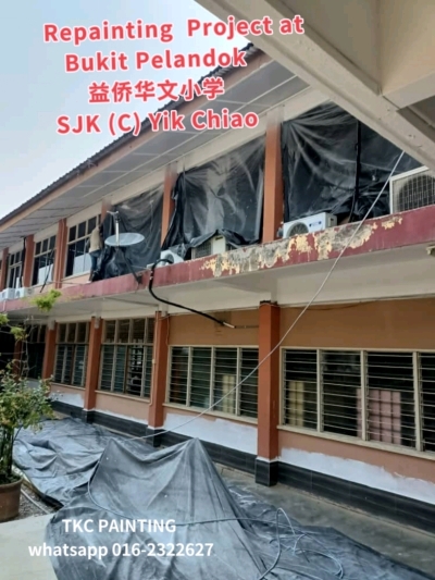 #Repainting Project At Bukit Pelandok #ȻСѧSJK (C)YIK CHIAOѧУ16/9.17/9.28/9.29/9...2023Ṥ̽Painting works in progress.