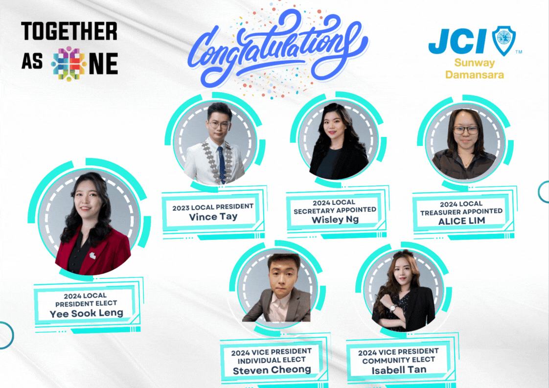 We are thrilled to announce the newly Elected Board of Directors for 2024 at Junior Chamber International (JCI) Sunway Damansara!